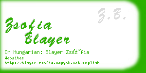 zsofia blayer business card